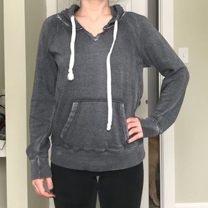 Grey mineral washed hoodie small ocean drive